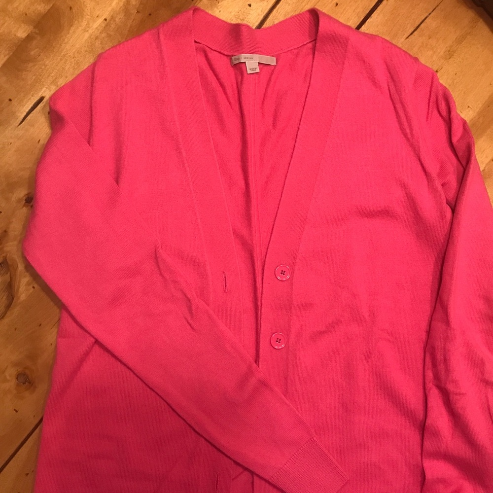 GAP Bright Pink Long-Sleeved Cardigan
